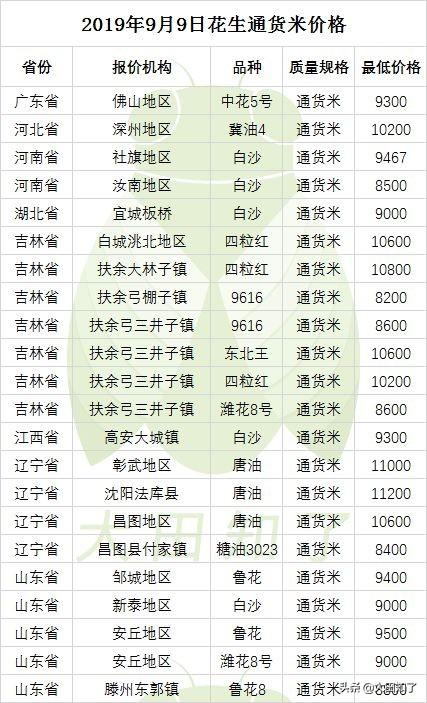 山东省最新花生米市场价格动态盘点